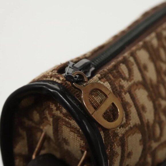 Christian Dior Trotter Canvas Shoulder Bag Gold Brown - Picture 9 of 15
